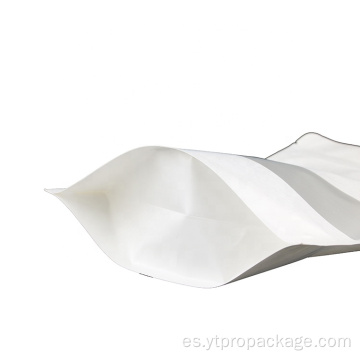 Sobre blanco de bolsa de plástico biodegradable de pie